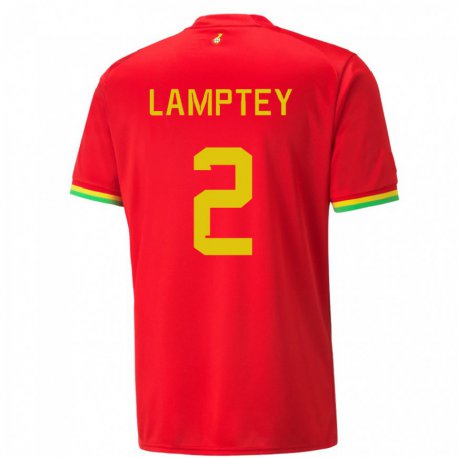 Kandiny Kinder Ghanaische Tariq Lamptey #2 Rot Auswärtstrikot Trikot 22-24 T-shirt