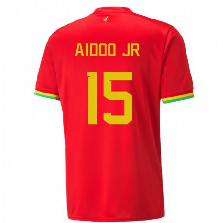 Kandiny Kinder Ghanaische Joseph Aidoo #15 Rot Auswärtstrikot Trikot 22-24 T-shirt