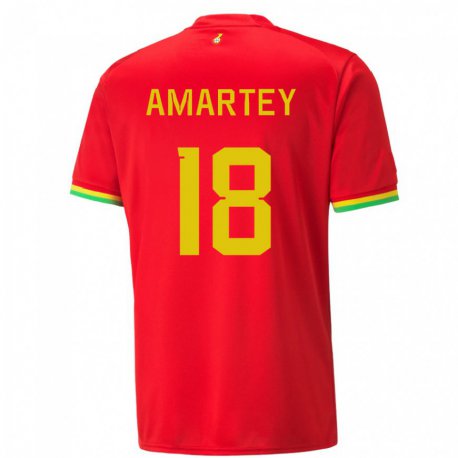 Kandiny Kinder Ghanaische Daniel Amartey #18 Rot Auswärtstrikot Trikot 22-24 T-shirt