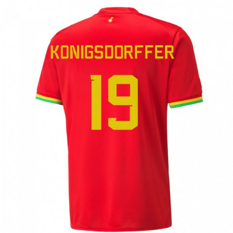 Kandiny Kinder Ghanaische Ransford-yeboah Konigsdorffer #19 Rot Auswärtstrikot Trikot 22-24 T-shirt
