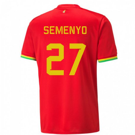 Kandiny Kinder Ghanaische Antoine Semenyo #27 Rot Auswärtstrikot Trikot 22-24 T-shirt
