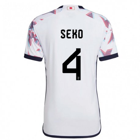 Kandiny Kinder Japanische Ayumu Seko #4 Weiß Auswärtstrikot Trikot 22-24 T-shirt