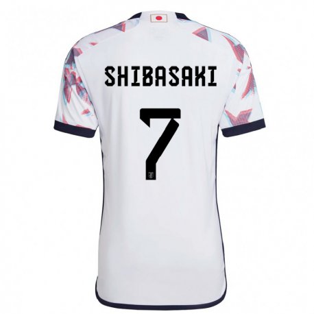Kandiny Kinder Japanische Gaku Shibasaki #7 Weiß Auswärtstrikot Trikot 22-24 T-shirt