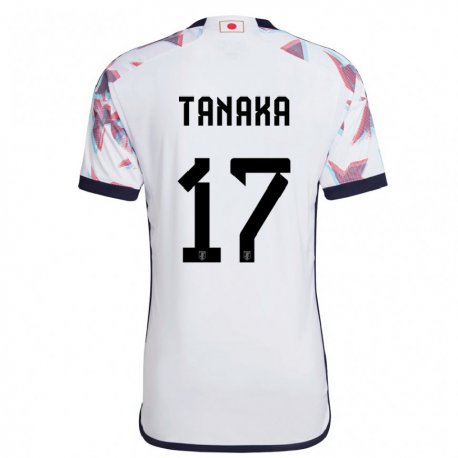 Kandiny Kinder Japanische Ao Tanaka #17 Weiß Auswärtstrikot Trikot 22-24 T-shirt