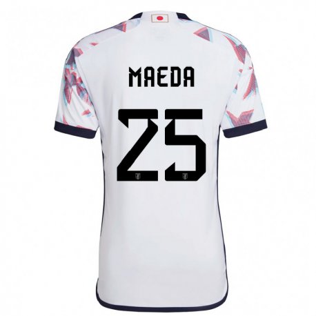 Kandiny Kinder Japanische Daizen Maeda #25 Weiß Auswärtstrikot Trikot 22-24 T-shirt