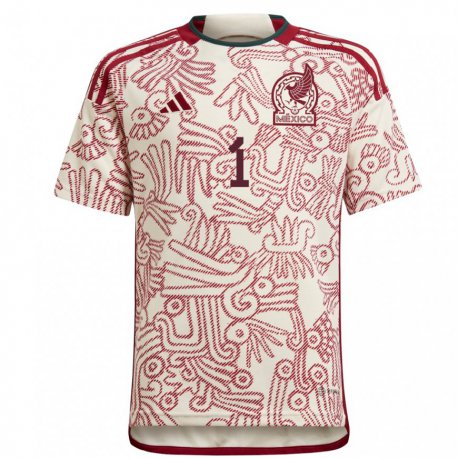 Kandiny Kinder Mexikanische Carlos Acevedo #1 Wunder Weiß Rot Auswärtstrikot Trikot 22-24 T-shirt