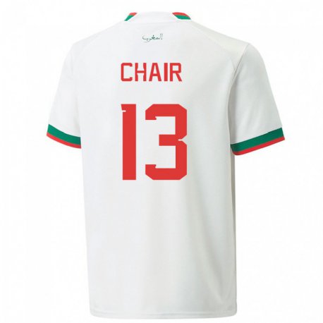 Kandiny Kinder Marokkanische Iliass Chair #13 Weiß Auswärtstrikot Trikot 22-24 T-shirt