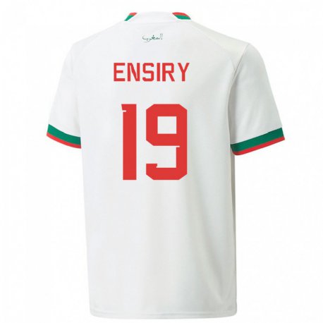 Kandiny Kinder Marokkanische Youssef Ensiry #19 Weiß Auswärtstrikot Trikot 22-24 T-shirt