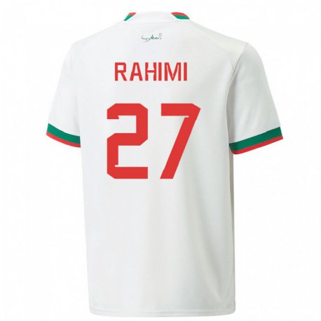 Kandiny Kinder Marokkanische Soufiane Rahimi #27 Weiß Auswärtstrikot Trikot 22-24 T-shirt