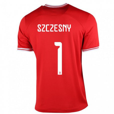 Kandiny Kinder Polnische Wojciech Szczesny #1 Rot Auswärtstrikot Trikot 22-24 T-shirt