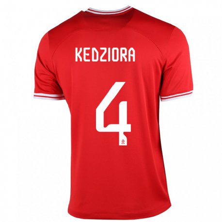 Kandiny Kinder Polnische Tomasz Kedziora #4 Rot Auswärtstrikot Trikot 22-24 T-shirt