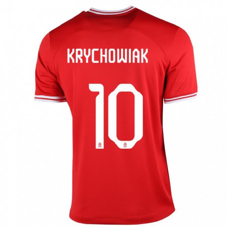 Kandiny Kinder Polnische Grzegorz Krychowiak #10 Rot Auswärtstrikot Trikot 22-24 T-shirt