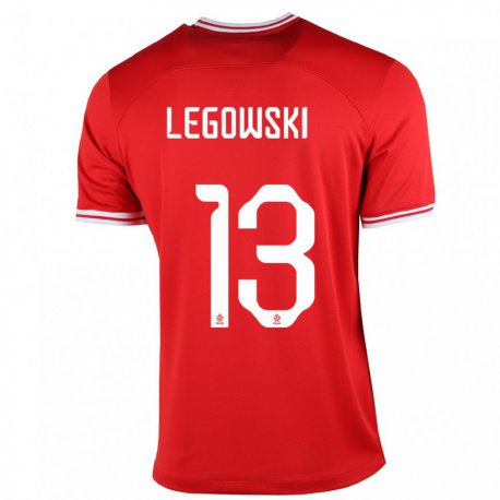 Kandiny Kinder Polnische Mateusz Legowski #13 Rot Auswärtstrikot Trikot 22-24 T-shirt