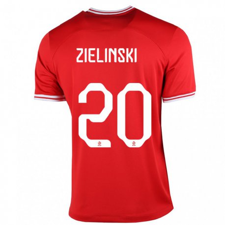 Kandiny Kinder Polnische Piotr Zielinski #20 Rot Auswärtstrikot Trikot 22-24 T-shirt