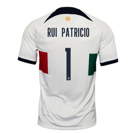 Kandiny Kinder Portugiesische Rui Patricio #1 Weiß Auswärtstrikot Trikot 22-24 T-shirt