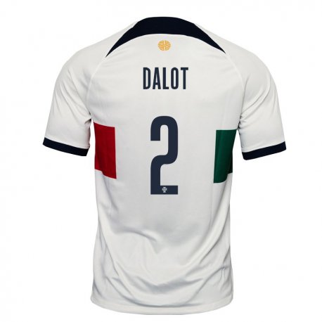 Kandiny Kinder Portugiesische Diogo Dalot #2 Weiß Auswärtstrikot Trikot 22-24 T-shirt