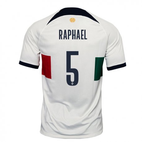 Kandiny Kinder Portugiesische Raphael Guerreiro #5 Weiß Auswärtstrikot Trikot 22-24 T-shirt