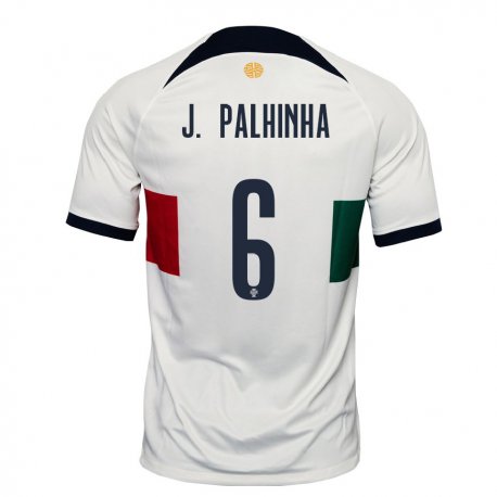 Kandiny Kinder Portugiesische Joao Palhinha #6 Weiß Auswärtstrikot Trikot 22-24 T-shirt