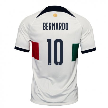 Kandiny Kinder Portugiesische Bernardo Silva #10 Weiß Auswärtstrikot Trikot 22-24 T-shirt