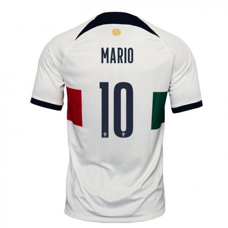 Kandiny Kinder Portugiesische Joao Mario #10 Weiß Auswärtstrikot Trikot 22-24 T-shirt