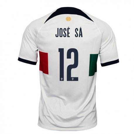 Kandiny Kinder Portugiesische Jose Sa #12 Weiß Auswärtstrikot Trikot 22-24 T-shirt
