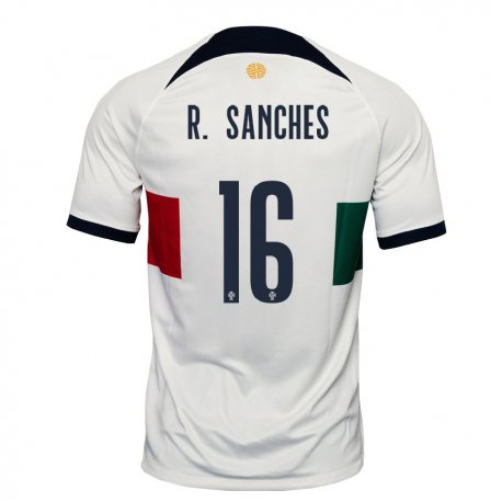 Kandiny Kinder Portugiesische Renato Sanches #16 Weiß Auswärtstrikot Trikot 22-24 T-shirt
