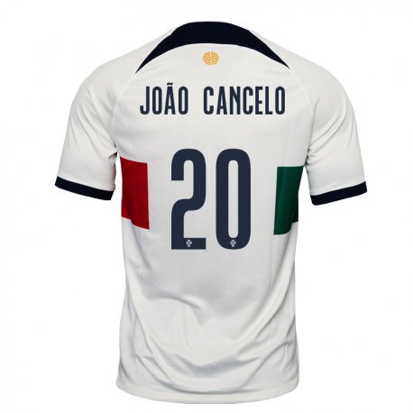 Kandiny Kinder Portugiesische Joao Cancelo #20 Weiß Auswärtstrikot Trikot 22-24 T-shirt