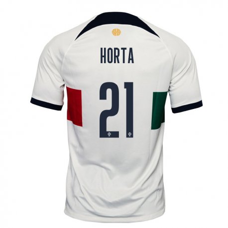 Kandiny Kinder Portugiesische Ricardo Horta #21 Weiß Auswärtstrikot Trikot 22-24 T-shirt