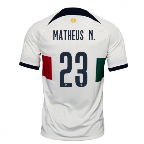 Kandiny Kinder Portugiesische Matheus Nunes #23 Weiß Auswärtstrikot Trikot 22-24 T-shirt