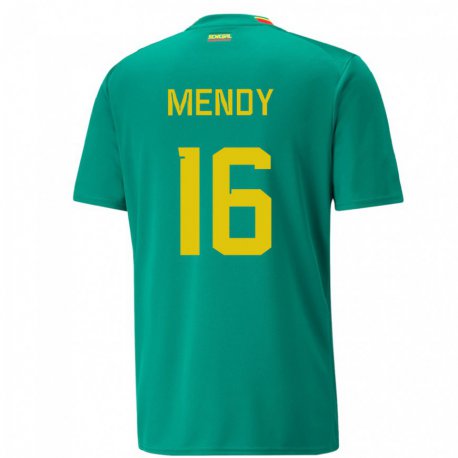 Kandiny Kinder Senegalesische Edouard Mendy #16 Grün Auswärtstrikot Trikot 22-24 T-shirt
