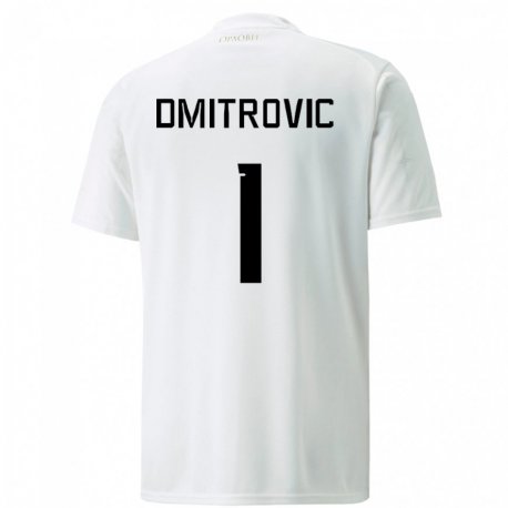 Kandiny Kinder Serbische Marko Dmitrovic #1 Weiß Auswärtstrikot Trikot 22-24 T-shirt