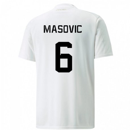 Kandiny Kinder Serbische Erhan Masovic #6 Weiß Auswärtstrikot Trikot 22-24 T-shirt