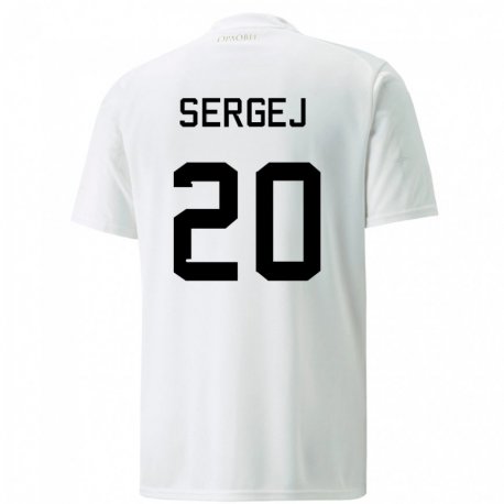 Kandiny Kinder Serbische Sergej Milinkovic-savic #20 Weiß Auswärtstrikot Trikot 22-24 T-shirt