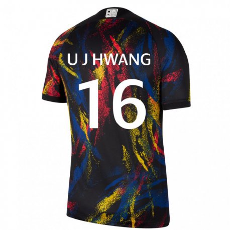 Kandiny Kinder Südkoreanische Ui-jo Hwang #16 Mehrfarbig Auswärtstrikot Trikot 22-24 T-shirt