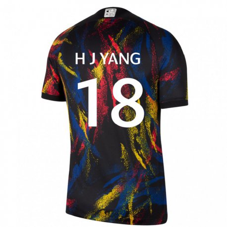 Kandiny Kinder Südkoreanische Hyun-jun Yang #18 Mehrfarbig Auswärtstrikot Trikot 22-24 T-shirt