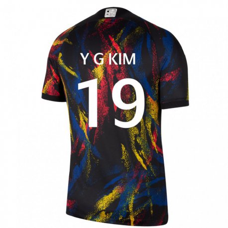 Kandiny Kinder Südkoreanische Young-gwon Kim #19 Mehrfarbig Auswärtstrikot Trikot 22-24 T-shirt
