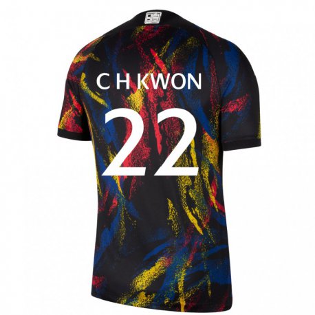 Kandiny Kinder Südkoreanische Chang-hoon Kwon #22 Mehrfarbig Auswärtstrikot Trikot 22-24 T-shirt