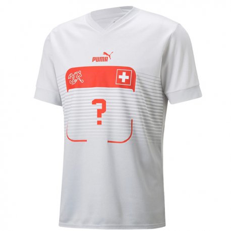 Kandiny Kinder Schweizer Ihren Namen #0 Weiß Auswärtstrikot Trikot 22-24 T-shirt