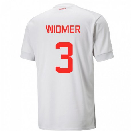 Kandiny Kinder Schweizer Silvan Widmer #3 Weiß Auswärtstrikot Trikot 22-24 T-shirt