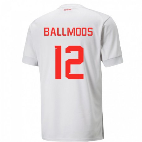 Kandiny Kinder Schweizer David Von Ballmoos #12 Weiß Auswärtstrikot Trikot 22-24 T-shirt