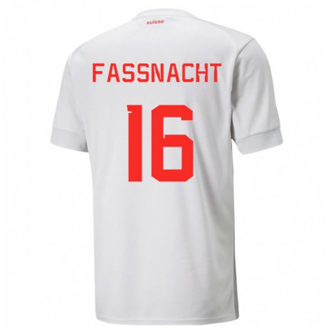 Kandiny Kinder Schweizer Christian Fassnacht #16 Weiß Auswärtstrikot Trikot 22-24 T-shirt