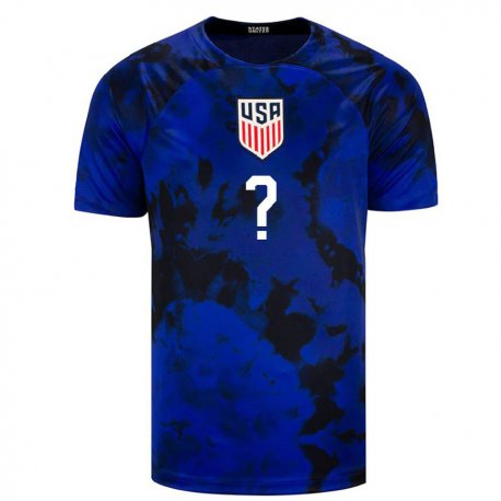 Kandiny Kinder Us-amerikanische Ihren Namen #0 Königsblau Auswärtstrikot Trikot 22-24 T-shirt