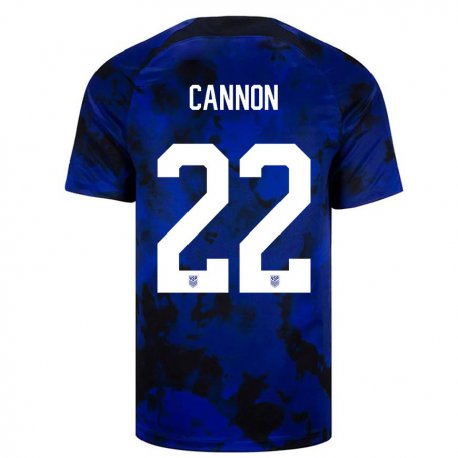 Kandiny Kinder Us-amerikanische Reggie Cannon #22 Königsblau Auswärtstrikot Trikot 22-24 T-shirt