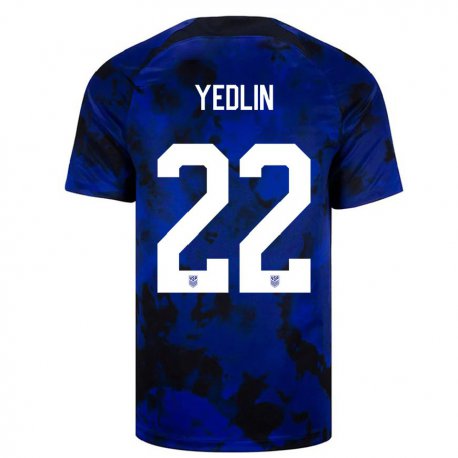 Kandiny Kinder Us-amerikanische Deandre Yedlin #22 Königsblau Auswärtstrikot Trikot 22-24 T-shirt