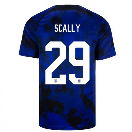 Kandiny Kinder Us-amerikanische Joseph Scally #29 Königsblau Auswärtstrikot Trikot 22-24 T-shirt