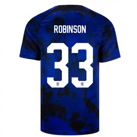 Kandiny Kinder Us-amerikanische Antonee Robinson #33 Königsblau Auswärtstrikot Trikot 22-24 T-shirt