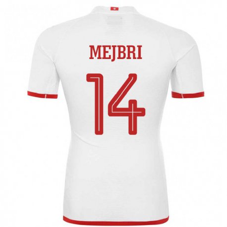 Kandiny Kinder Tunesische Hannibal Mejbri #14 Weiß Auswärtstrikot Trikot 22-24 T-shirt