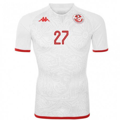 Kandiny Kinder Tunesische Issam Jebali #27 Weiß Auswärtstrikot Trikot 22-24 T-shirt