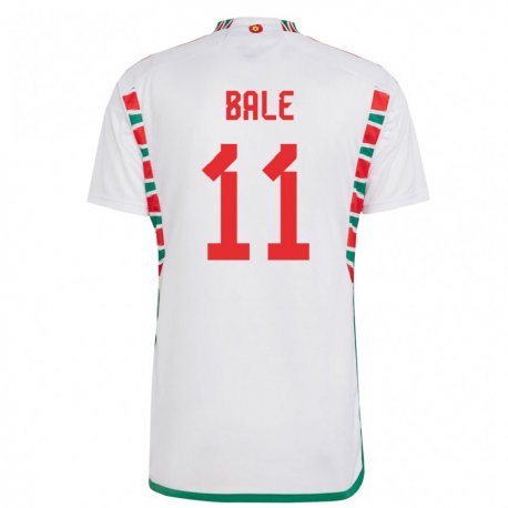 Kandiny Kinder Walisische Gareth Bale #11 Weiß Auswärtstrikot Trikot 22-24 T-shirt