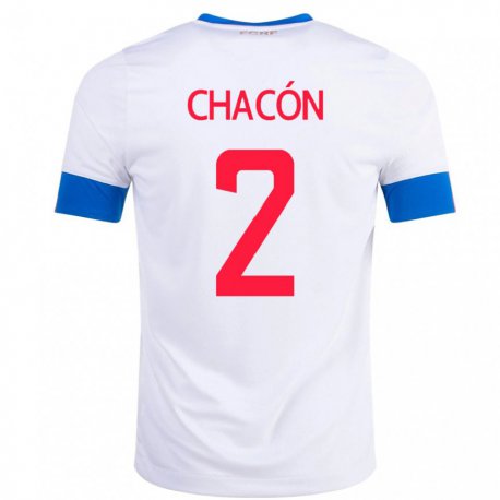 Kandiny Kinder Costa-ricanische Daniel Chacon #2 Weiß Auswärtstrikot Trikot 22-24 T-shirt